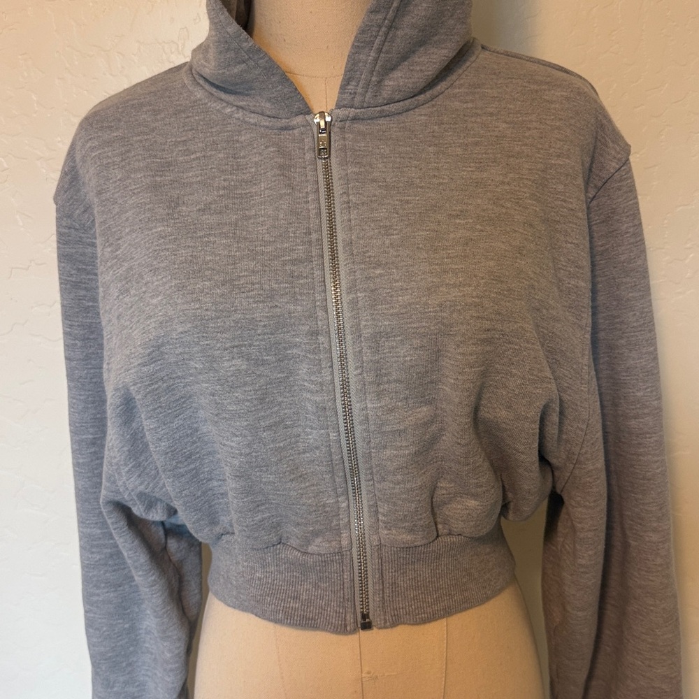Alo Sweet Escape Cropped Zip Up Hoodie - size Small - Picture 7 of 8